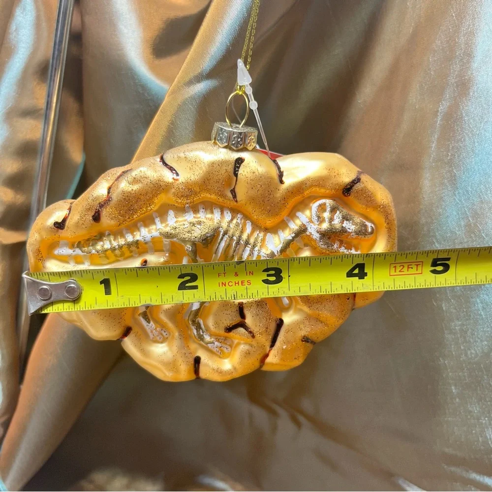 Ornament Gold Dinosaur Fossil Reptile Blown Glass St. Nicholas Square